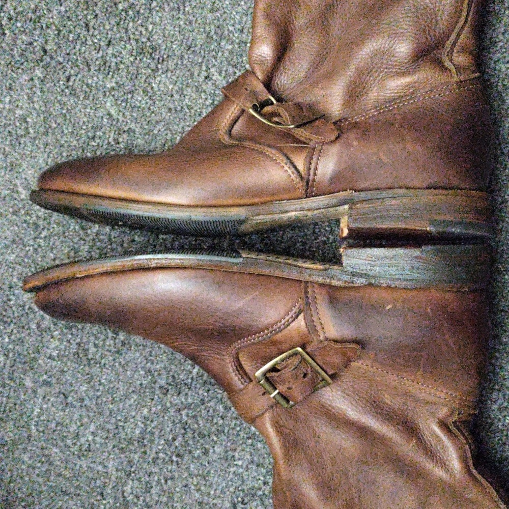 Vintage Shoe Company Brown Leather Buckle Ankle Boots made in USA - Picture 7 of 11